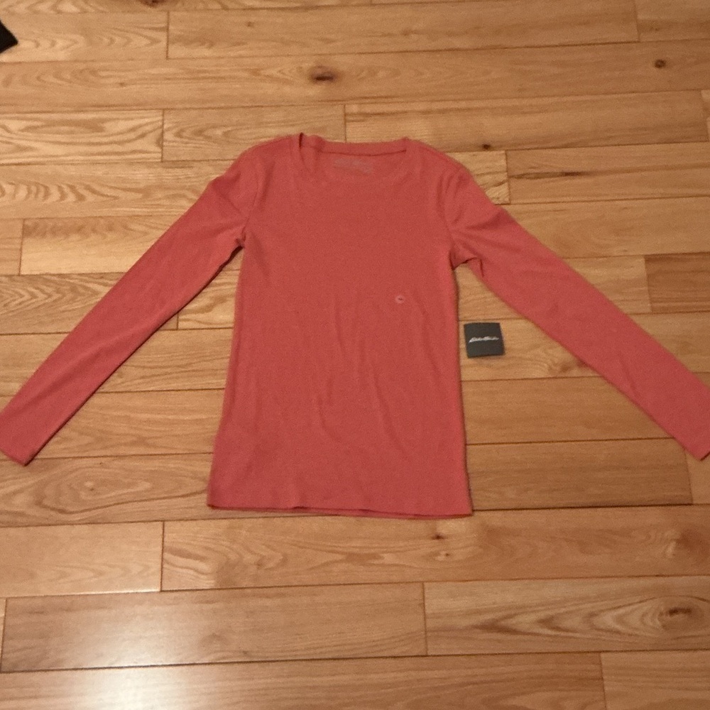 NWT Eddie Bauer Coral Long Sleeve Crew Tee